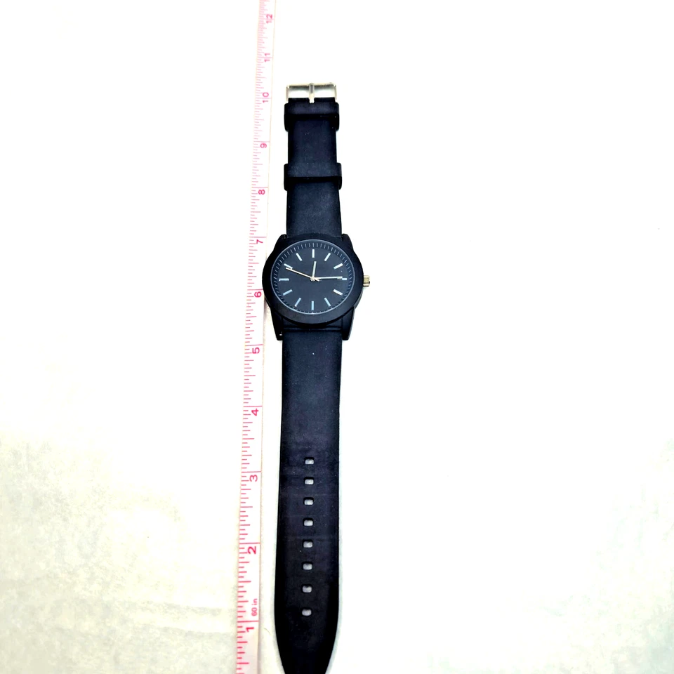 Reloj FMD Hombre Correa Silicona Negra Esfera Negra 42mm Batería Nueva Foto 2 de 4