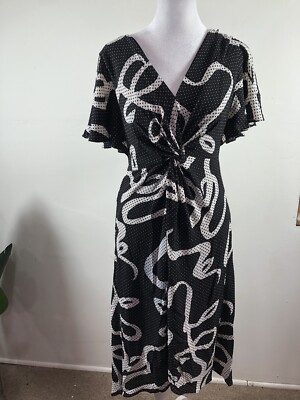 adrianna papell black and white polka dot dress Polyester Polka Dot Adrianna Papell Dresses