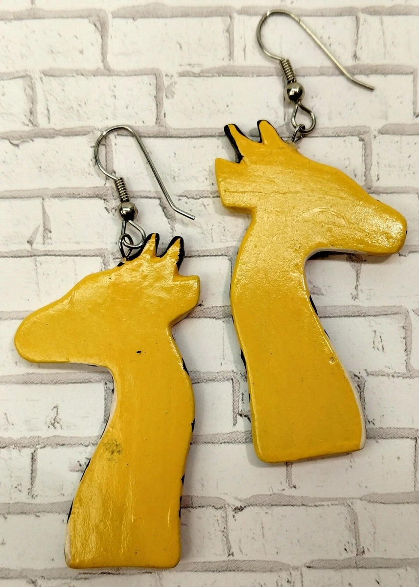 Wooden giraffe deals earrings