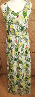 Maxikleid Esmara Größe M Jersey Tropical Print Ärmellos Lange Länge...