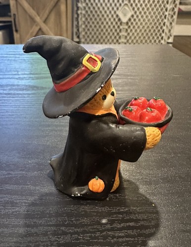 Enesco Lucy and Me Lucy Rigg Halloween Witch Bear with Apples 1996 Rare - Picture 2 of 5