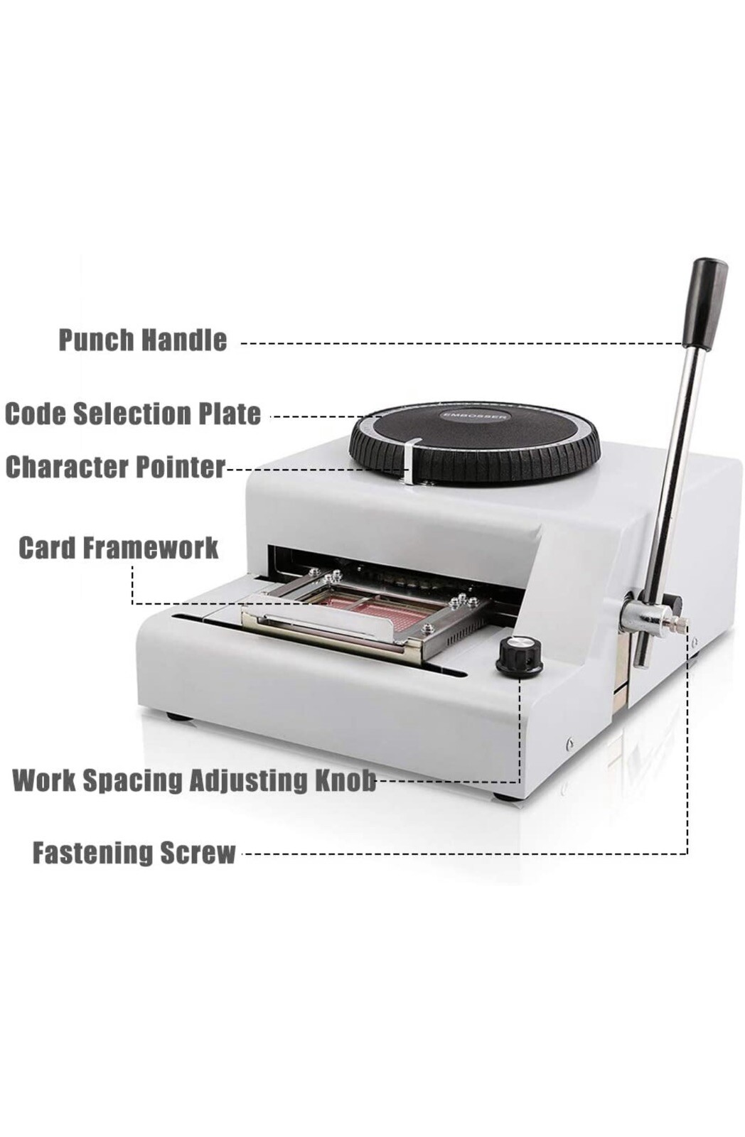 Manual PVC Card Embossing Machine Embosser 72 Characters ID Card Code