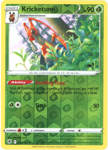 Pokemon TCG Card Set Of 2 Cards Kricketot 009/189 Kricketune 010/189 NM