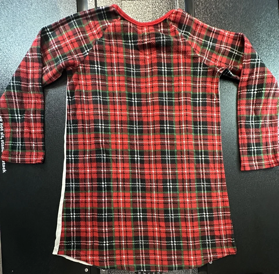 Camisa para dormir de franela roja/negra Wonder Nation para niñas 7/8 Pingüino Foto 3 de 3