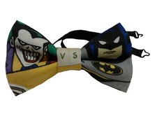 Joker vs Batman Bow Tie, Pretied, Double Layered, Various Sizes