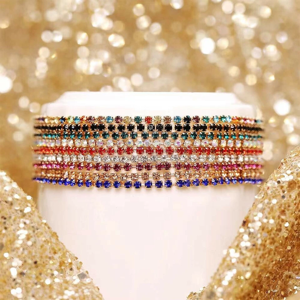 Fashion Women Crystal Stretchy Bracelet Colorful Wrist Bling Tassel Chain 0943 - Image 4 of 4