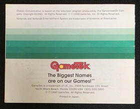 Classic Concentration w/ Manual (Nintendo Entertainment System, NES) Tested