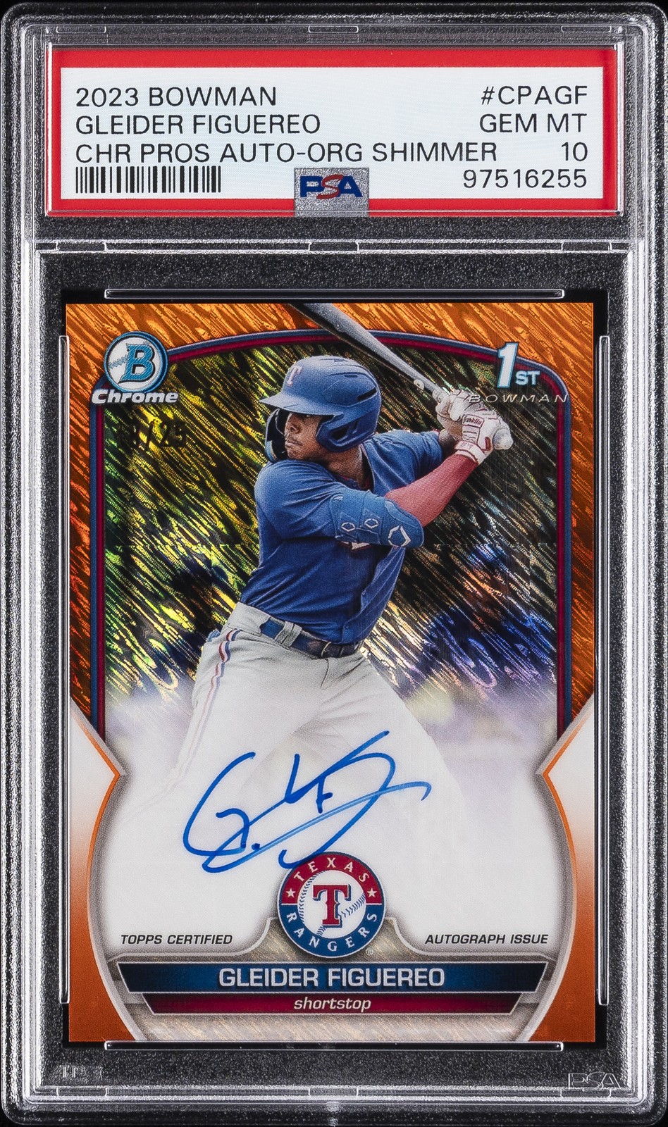 2023 BOWMAN CHROME PRSPCT AUTOS #CPAGF GLEIDER FIGUEREO 18/25 PSA 10 AUTO