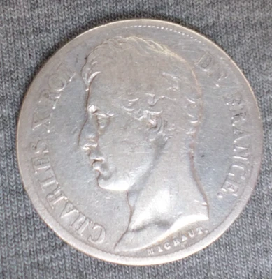Pièce de monnaie 2 Francs CHARLES X 1825 A ARGENT 10g - 900°/°° TB - Photo 1/4