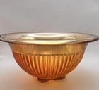 Vintage Federal Marigold Carnival Glass Vertical Ribbed 10" Mixing Bowl 1940s
