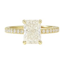 1.20 Ct Radiant Cut IGI Certified Lab-Created Diamond Women Ring 14K Yellow Gold
