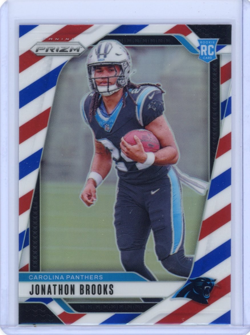 JONATHON BROOKS 2024 PANINI PRIZM RED WHITE & BLUE #357 CAROLINA PANTHERS