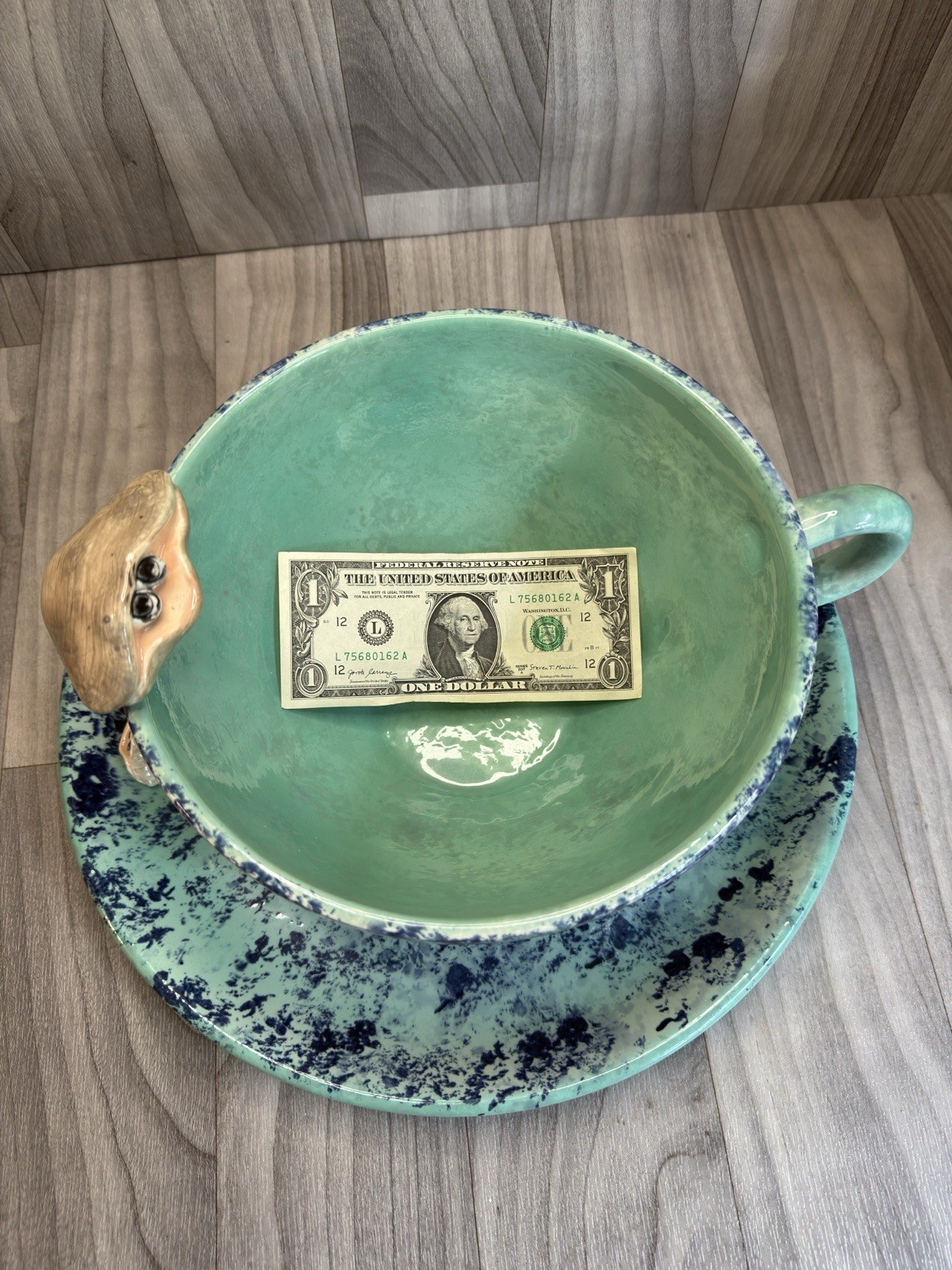 Decorative Chowder Bowl And Plate Set Handmade Extremely Large Same Day Shipping