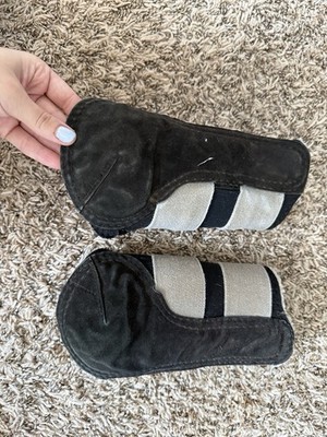 Bar F Black Suede Splint Brushing Boots Set of 2 Medium