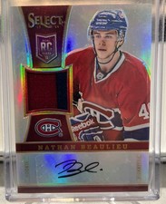 NATHAN BEAULIEU 2013-14 Panini Select ROOKIE Jersey Auto PRIME PRIZM 23/25