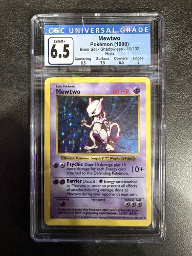 Mewtwo (Shadowless) graded CGC 6.5 for sale on eBay