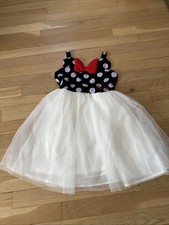 Girls Disney Minnie Mouse Tulle Lace Dress Girls Size 6 Ruff Ruff Puff Bow NWT