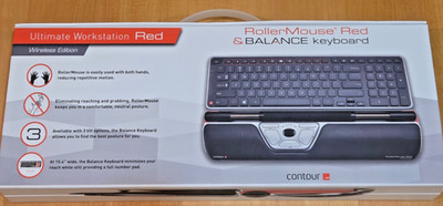 CONTOUR ROLLER MOUSE RED WIRELESS CDRMRED10110 FAST SHIPPING