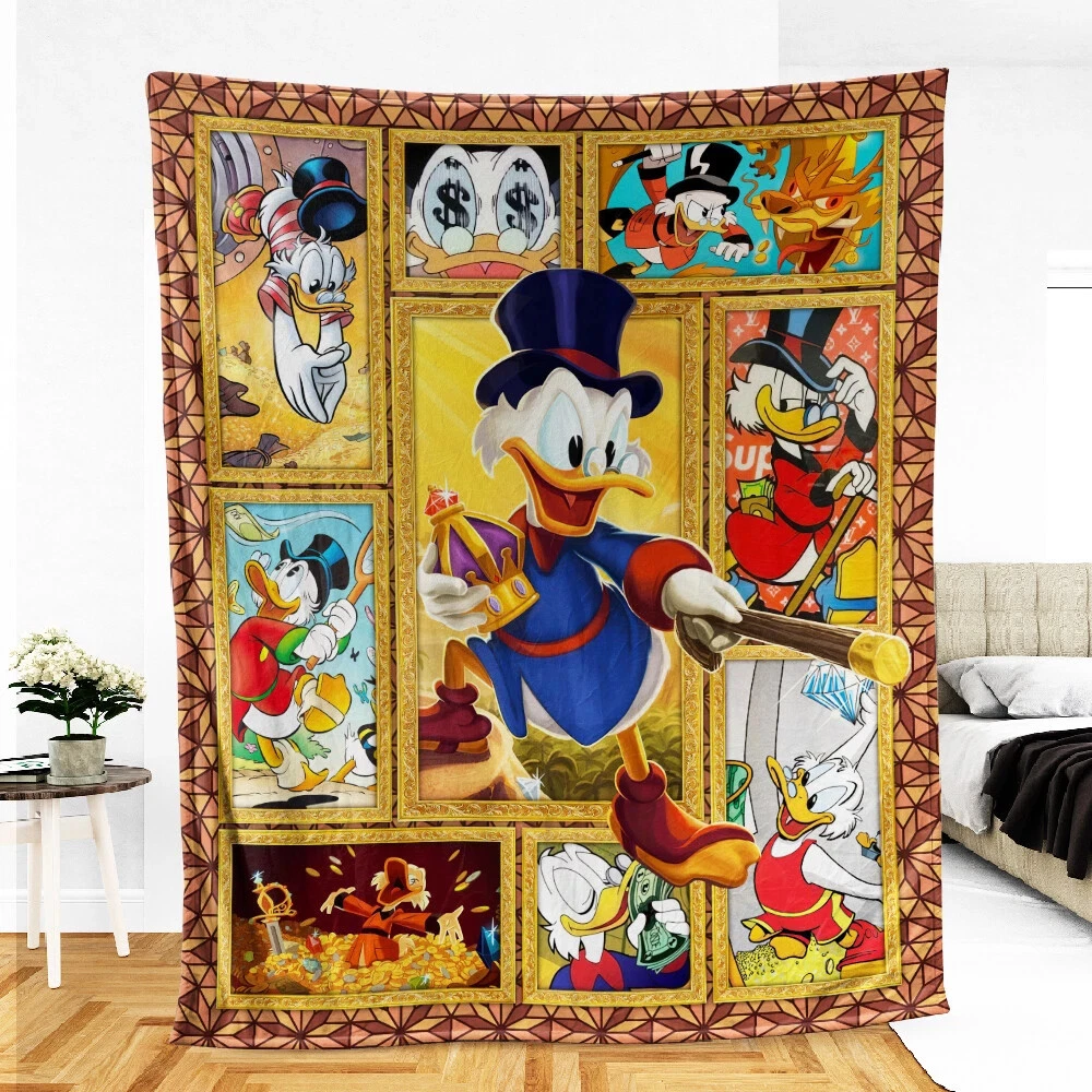 Uncle Scrooge Blanket, Uncle Scrooge Cartoon Movies Fleece, Blanket