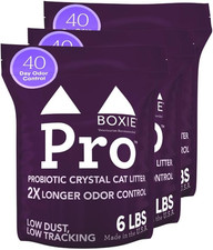 Boxie  Probiotic Unscented Crystal Cat Litter, 40-Day Odor Control, 18Lb 3 Pack