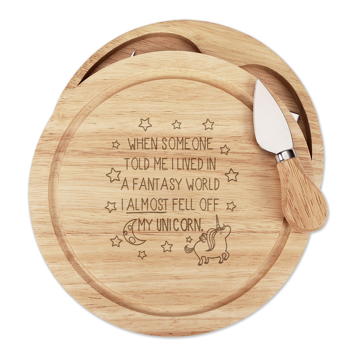 Unicorn When Someone Told Me Fantasy World Cheese Board Knife Set