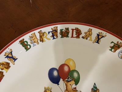 Tiffany & Co Alphabet Bears Birthday Party Cake Plate 12