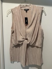 NWT Express Shimmering Beige Sleeveless Tank Top Women's Size Medium
