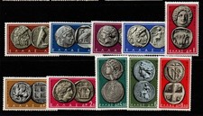 GREECE SG799/808 1959 ANCIENT COINS MNH