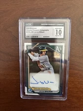 2024 Bowman Chrome Prospect CPA-JWI AUTO/ GRADED Gem-Mint JACOB WILSON A's