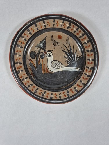 VTG SET 2 Tonal Bird Wall Hanging Plates Handmade Earth Tones 7” & 5.5” Mexico - Picture 7 of 15