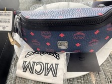 MCM Navy Blue Spectrum Stark Belt Bag in Skyoptic Visetos MMZCSFO01VS001