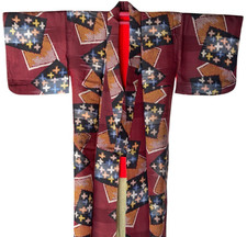 1940's Antique Japanese KIMONO Silk Kimono Gown Robe Vintage,length 145cm 57inch