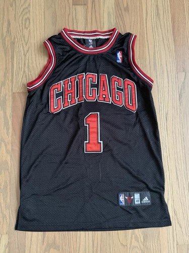 Adidas Chicago Bulls #1 Derrick Rose NBA Jersey – Size 48 (Black)