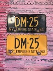 1960s New York Special License Plate DM 25 Vintage Pair — photo 1