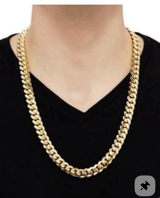 Engraved Italy 18k Gold Filled Miami Cuban 26  Chain 12mm Necklace Men Link Jewl