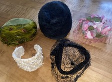 VINTAGE WOMEN'S HATS MIXED LOT MID-CENTURY 2