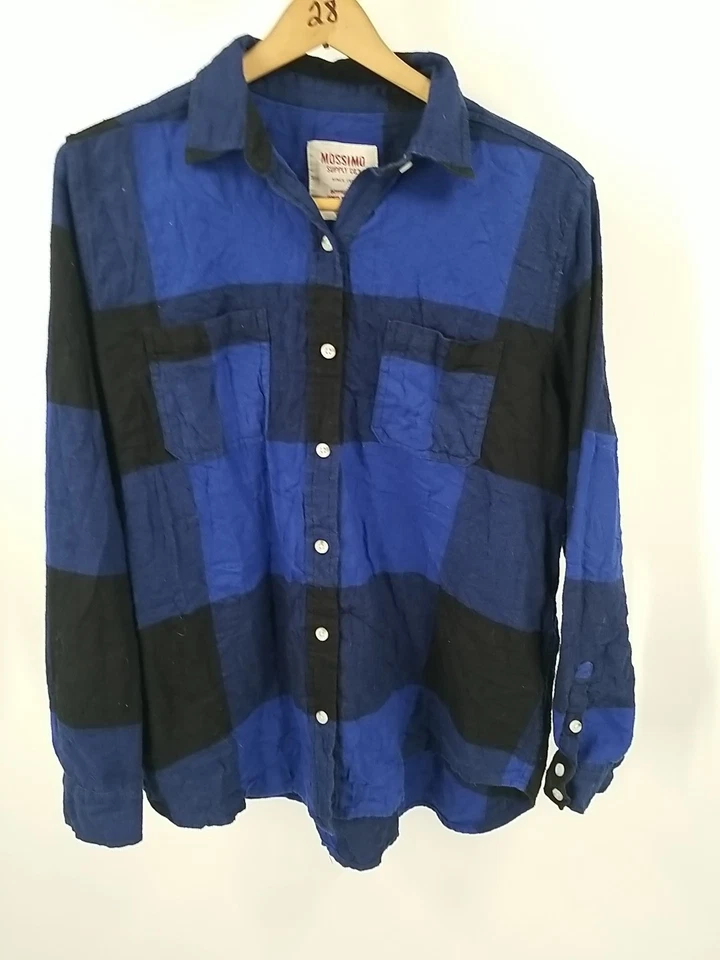 Camisa Mossimo Supply Co Feminina Grande Xadrez Flanela Namorado Ajuste Manga Longa - Imagem 3 de 4