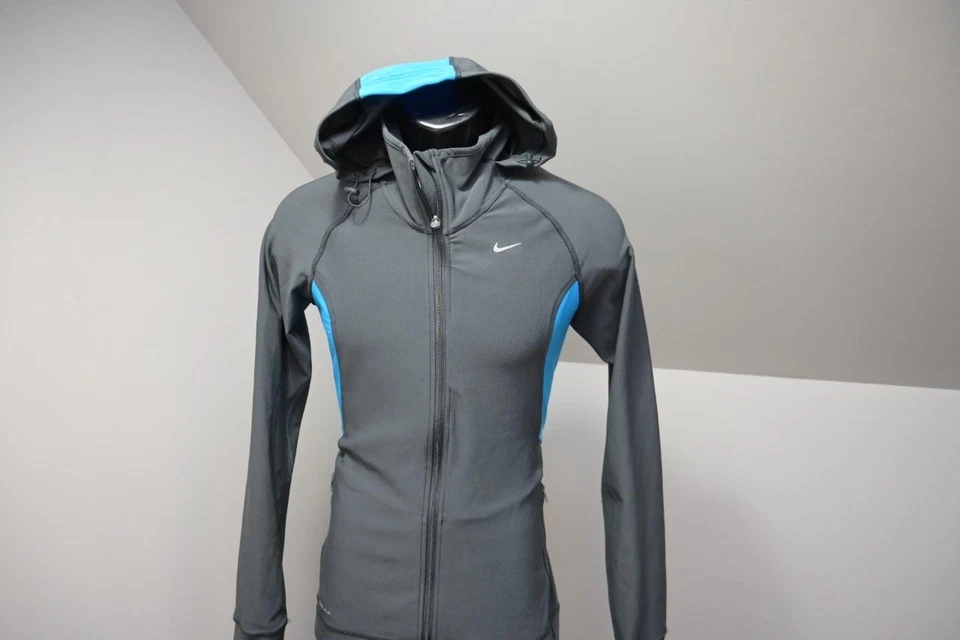 耐克跑步连帽夹克 Dri Fit 运动性能男式修身中号 — 第 3/4 张图片