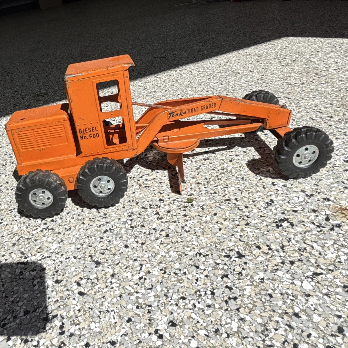 Tonka Orange Road Grader Vintage Manufacture Diecast Construction