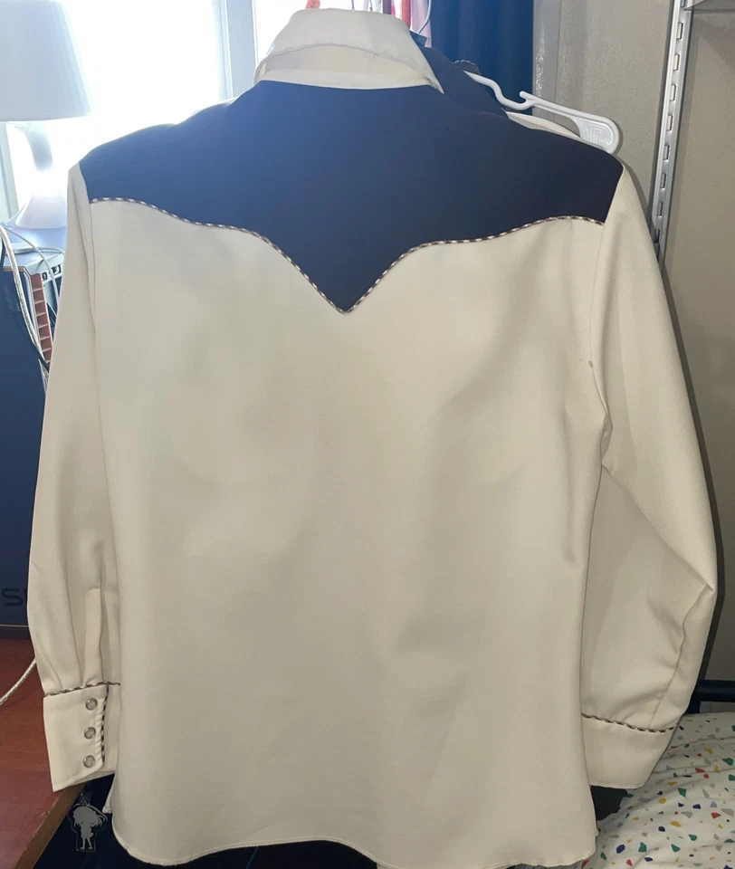 HbarC California Ranchwear Longsleeve Shirt 1970s Pearl Snap Rancher, Size 16.5 - Image 3 of 3