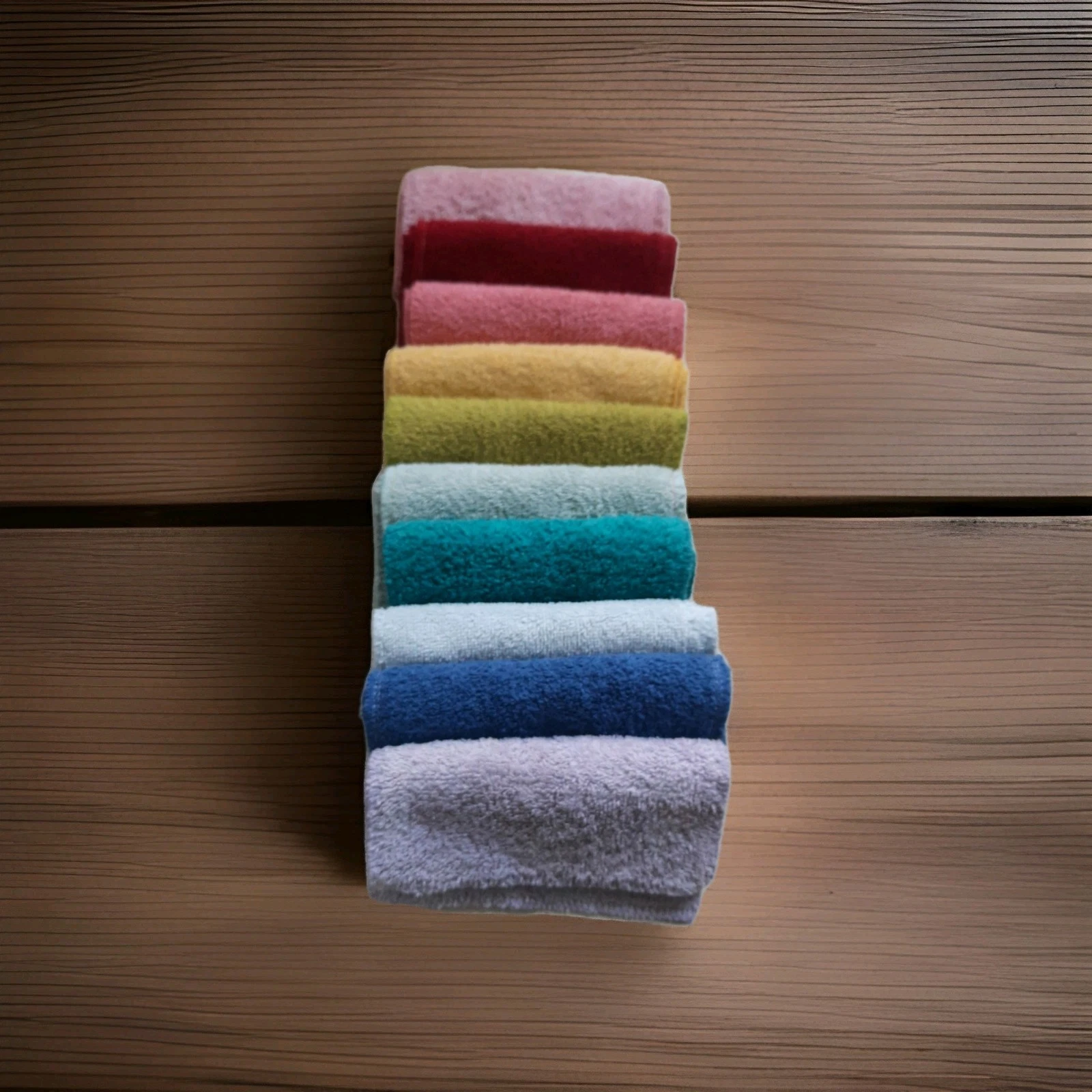 60 Baby Wipes Rainbow Colours Cotton Preshrunk Preabsorbent Washable at 90°C