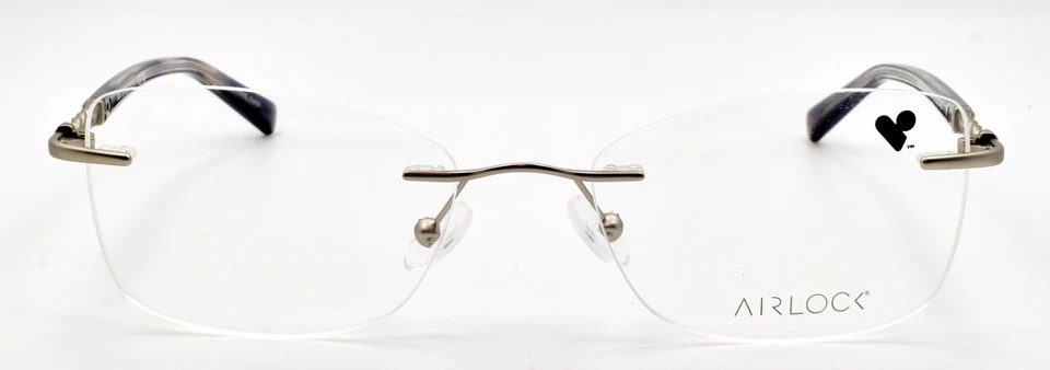 Armações de óculos femininas Airlock Charmed 201 040 sem aro 51-18-140 prata fosca - Imagem 2 de 3
