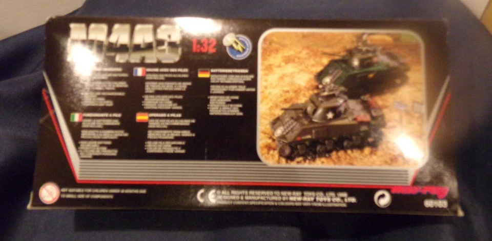 1998 NEW-RAY TOYS CO. DIE-CAST M4A3 TANK BATTERY OPERATED 60103 1:32 NIB - Image 3 of 4