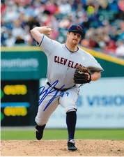 BRYAN SHAW  CLEVELAND INDIANS   ACTION SIGNED 8x10