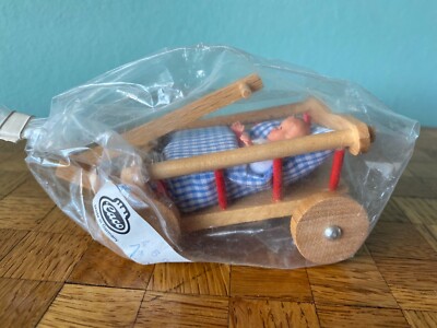 Leiterwagen Wagen Baby OVP Caco Puppenhaus Puppenstube 1:12 dollhouse wagon