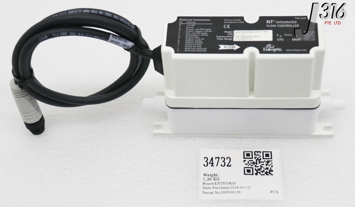 34732 ENTEGRIS NT INTEGRATED FLOW CONTROLLER 6510-T4-F03-XXX-M-P1