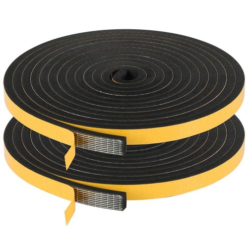 Weather Stripping Door Seal Strip, Adhesive Foam Tape, 1/2" W x 1/4" T Foam I...