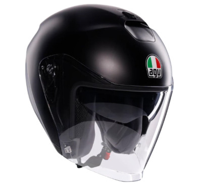 MOTORRADHELM JET AGV HELMETS IRIDES MONO - SCHWARZ MATT - GRÖSSE XS S M L XL