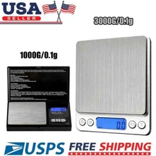 Digital Weight Scale Kitchen Jewelry Gold Grain Food MiniSize Gram 2000g x 0.1g