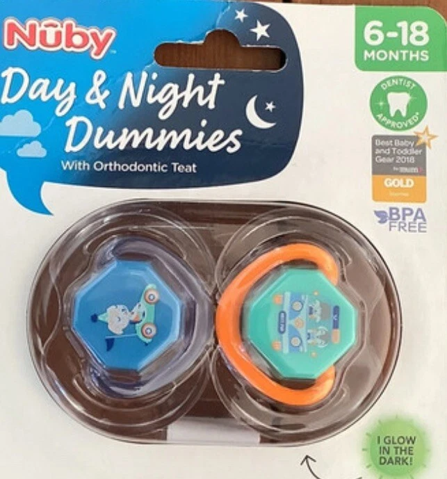 Nuby Orthodontic Dummies Day And Night 6-18m Glow In The Dark
Opens in a new window or tab